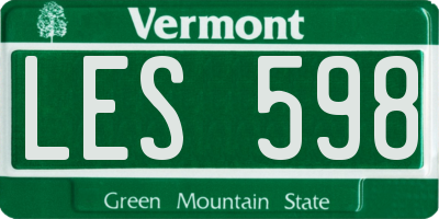 VT license plate LES598
