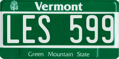 VT license plate LES599
