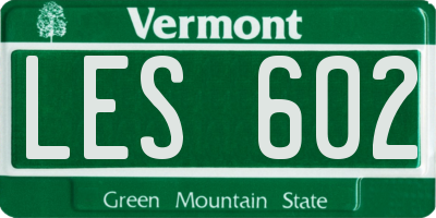 VT license plate LES602