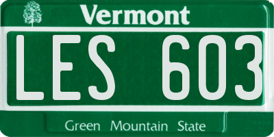 VT license plate LES603