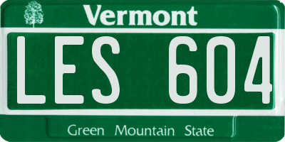 VT license plate LES604
