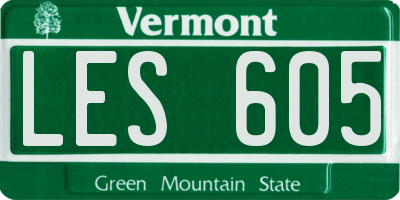 VT license plate LES605