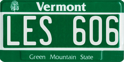 VT license plate LES606