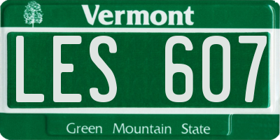 VT license plate LES607