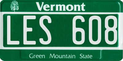 VT license plate LES608