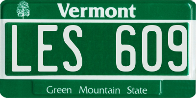 VT license plate LES609