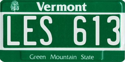 VT license plate LES613