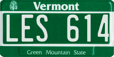 VT license plate LES614