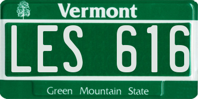 VT license plate LES616