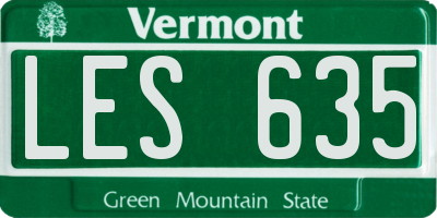 VT license plate LES635