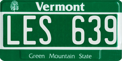 VT license plate LES639