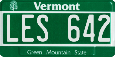VT license plate LES642