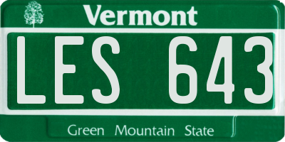 VT license plate LES643
