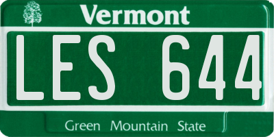VT license plate LES644