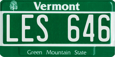 VT license plate LES646