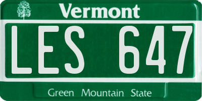 VT license plate LES647