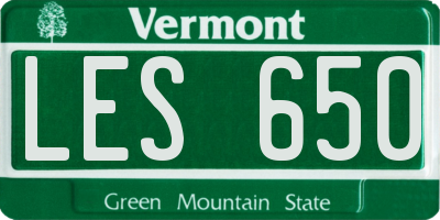 VT license plate LES650
