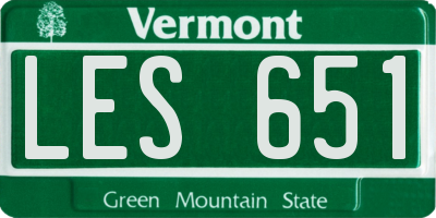 VT license plate LES651