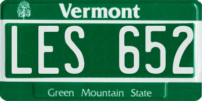 VT license plate LES652