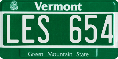 VT license plate LES654