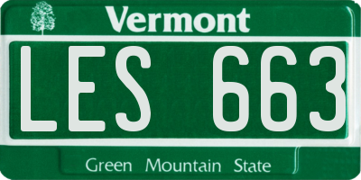 VT license plate LES663