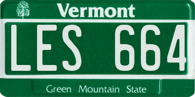 VT license plate LES664