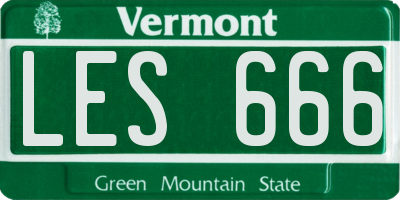VT license plate LES666