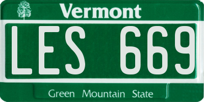VT license plate LES669