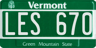 VT license plate LES670