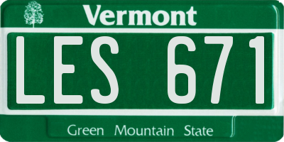 VT license plate LES671