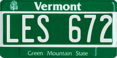 VT license plate LES672