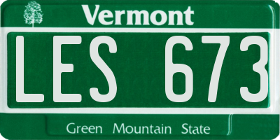 VT license plate LES673