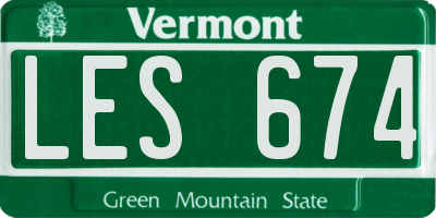 VT license plate LES674