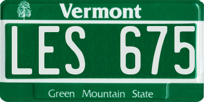 VT license plate LES675