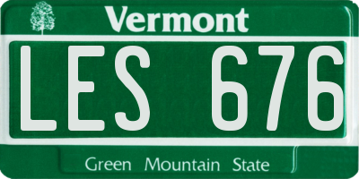 VT license plate LES676