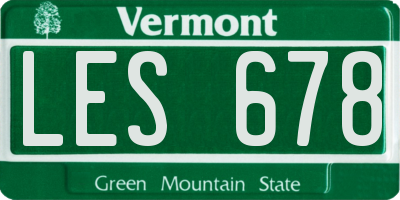 VT license plate LES678