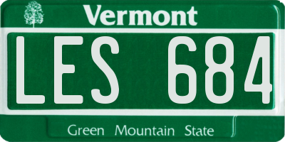 VT license plate LES684