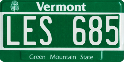 VT license plate LES685