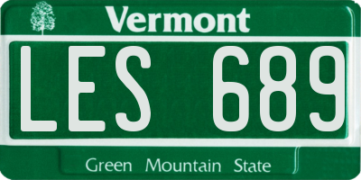 VT license plate LES689