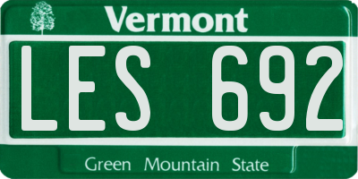 VT license plate LES692