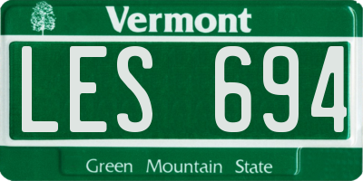VT license plate LES694