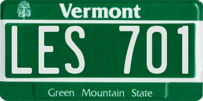 VT license plate LES701