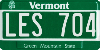 VT license plate LES704
