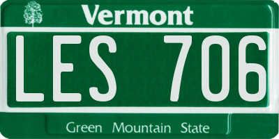 VT license plate LES706