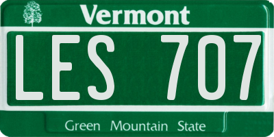 VT license plate LES707