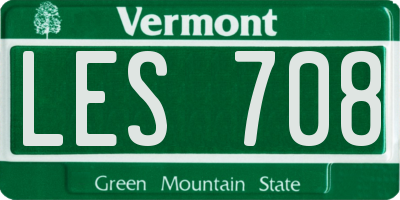 VT license plate LES708