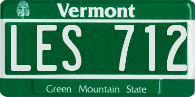 VT license plate LES712