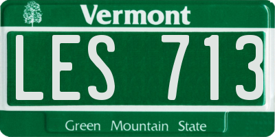 VT license plate LES713