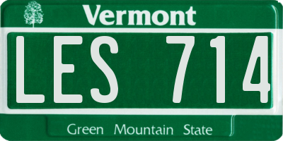 VT license plate LES714