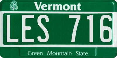 VT license plate LES716